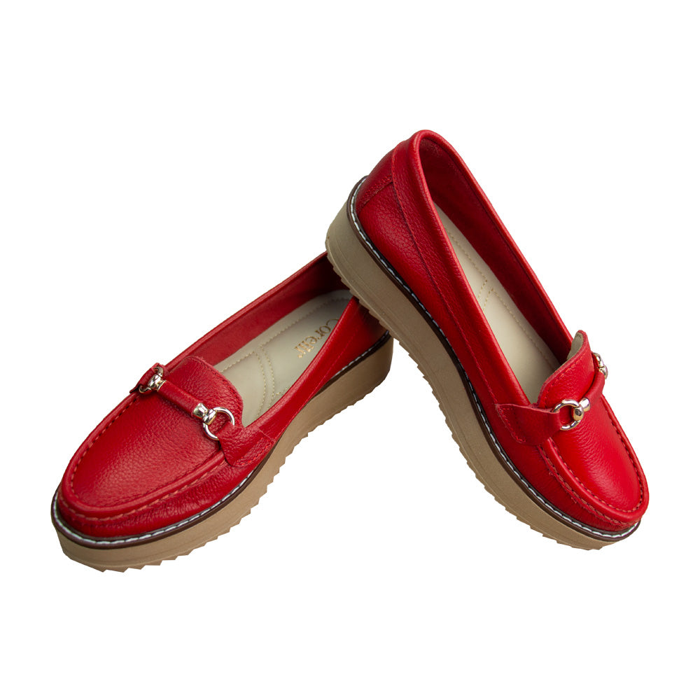 MOCASIN PLATAFORMA  DANIELA  ROJO-TOFE