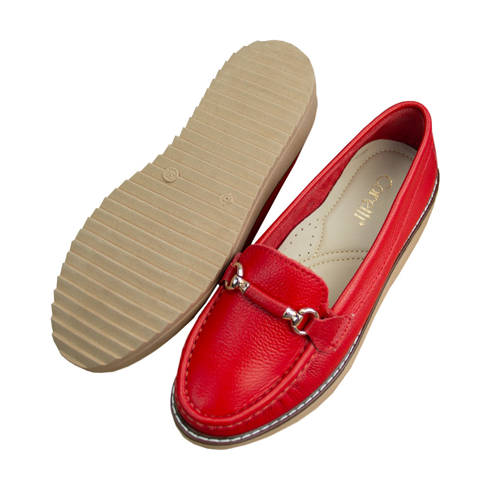 MOCASIN PLATAFORMA  DANIELA  ROJO-TOFE