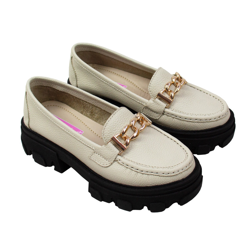 MOCASIN CHUNKY PLATAFORMA PARIS VAINILLA