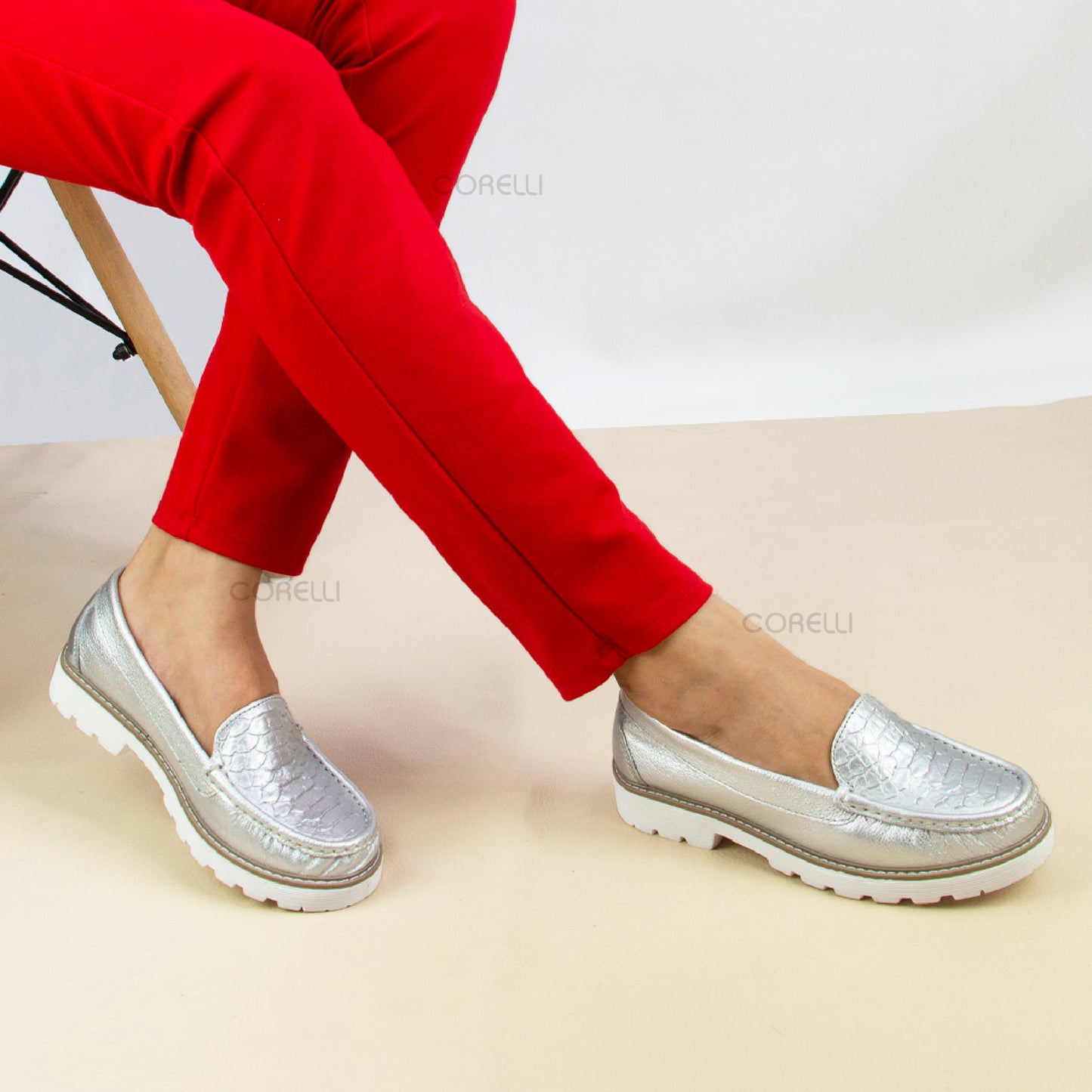 MOCASIN PLATAFORMA ESTER FOLIA PLATA