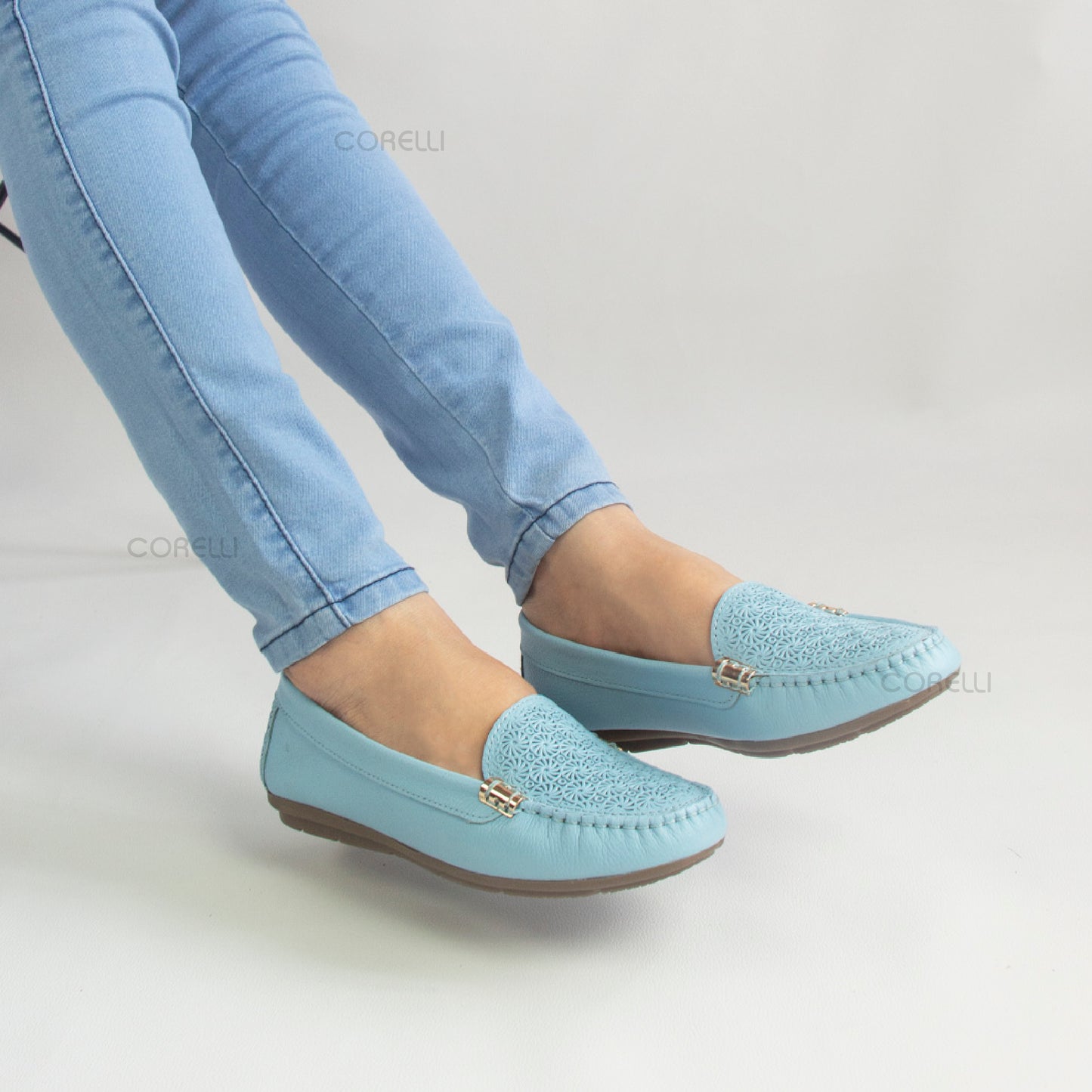 MOCASIN CHATO PAULA II CIELO