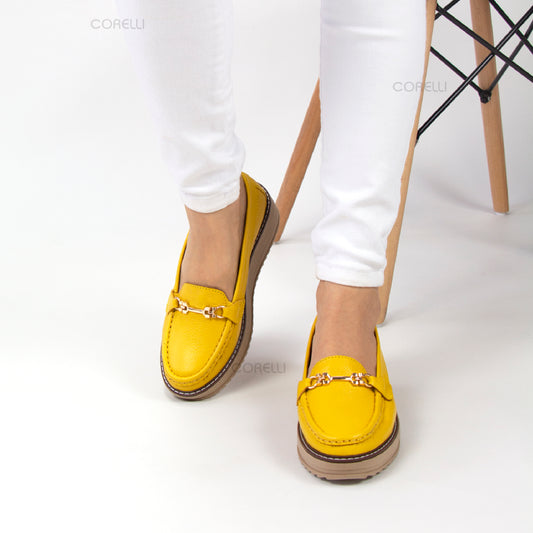 MOCASIN PLATAFORMA VICKY MOSTAZA -