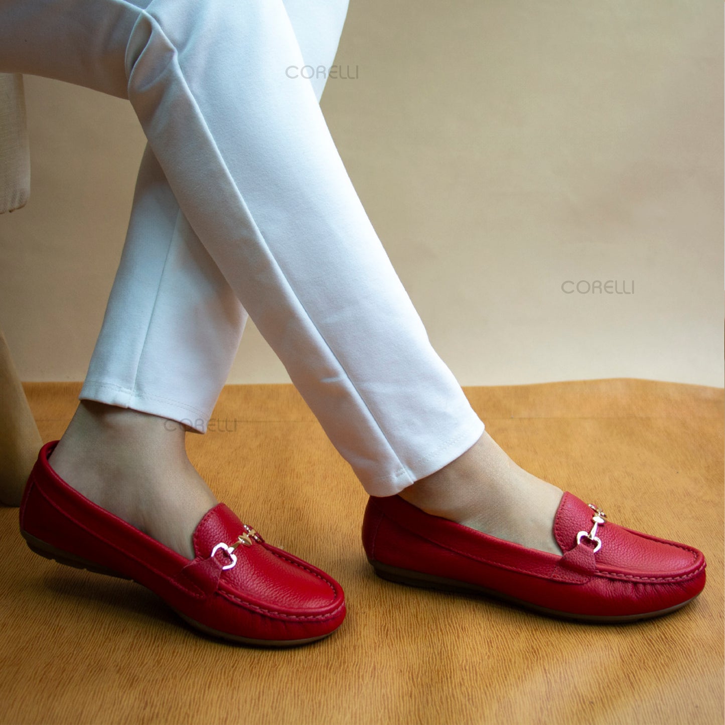 MOCASIN CHATO LOVE ROJO VIVO