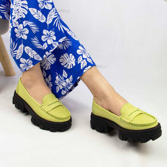MOCASIN CHUNKY PLATAFORMA  ITALIA   LIMON