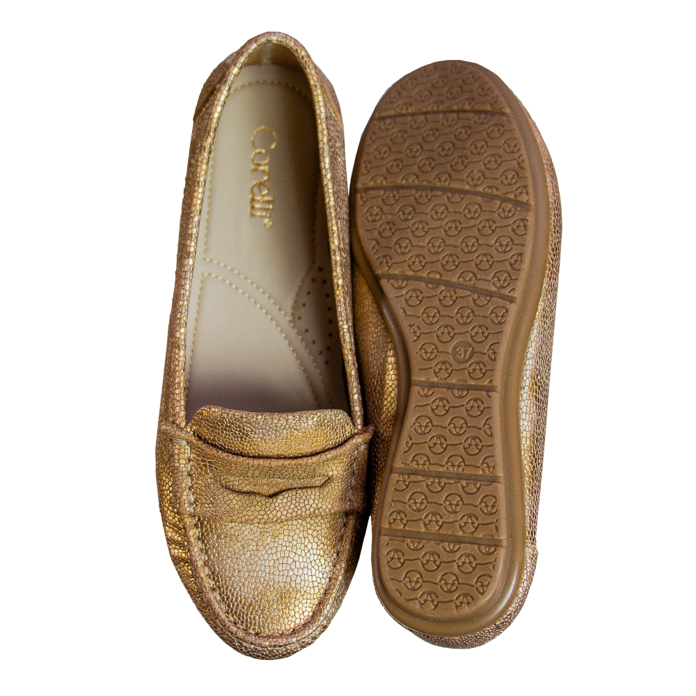 MOCASIN CHATO PRINTS PITÓN DORADO