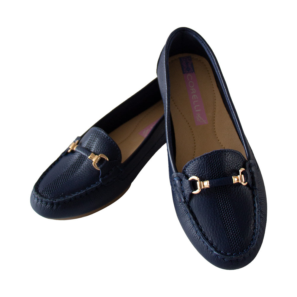MOCASIN CHATO SARA-2 AZUL
