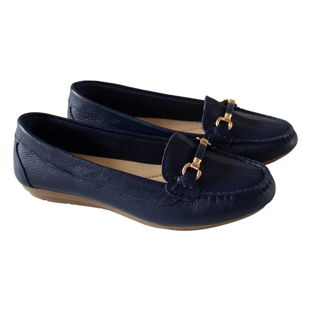MOCASIN CHATO SARA-2 AZUL