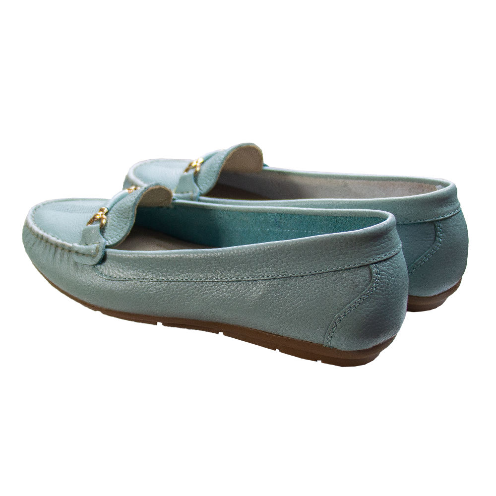 MOCASIN CHATO SARA-2 VERDE AGUA