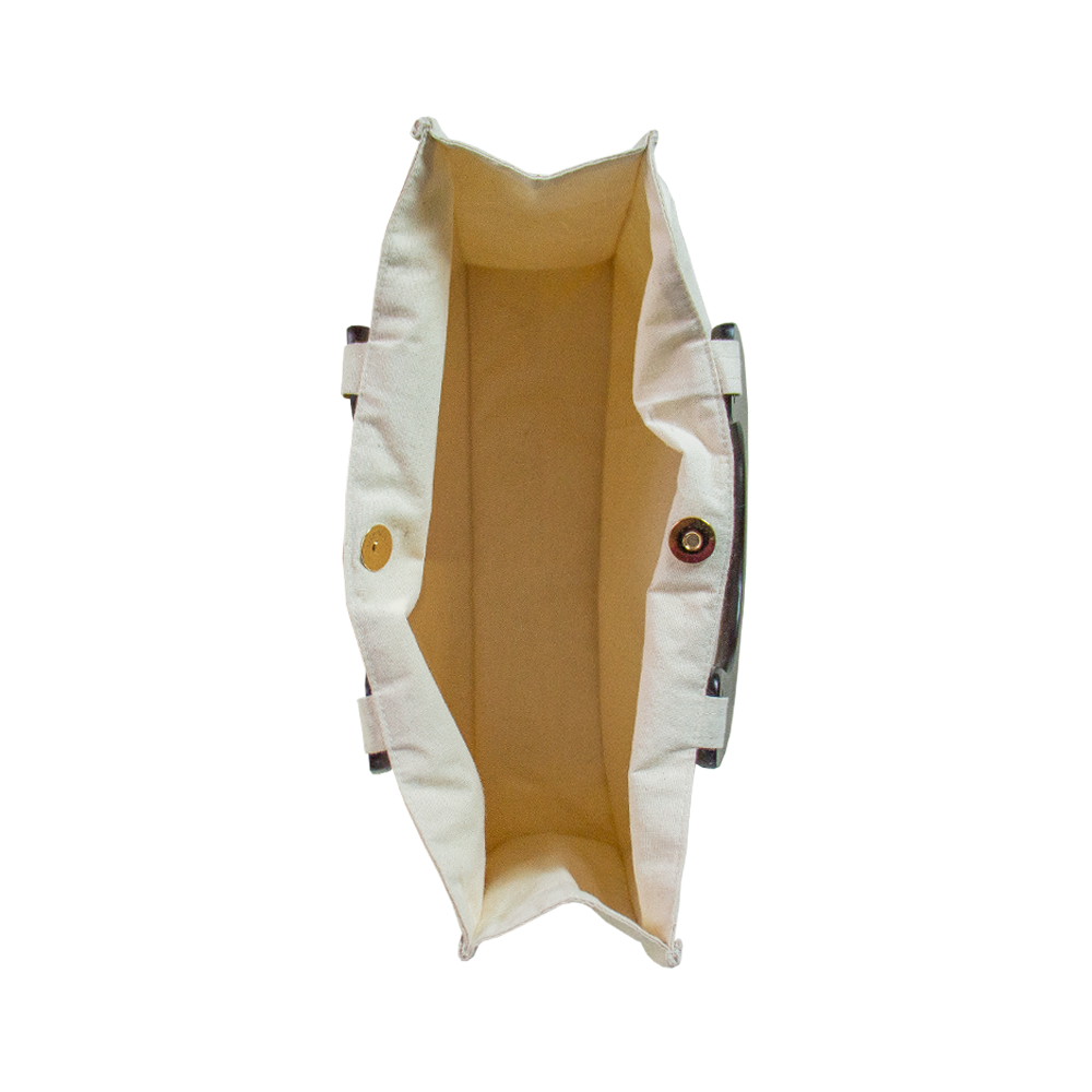 BOLSO TOCUYO ORQUÍDEA CON ASA DE MADERA