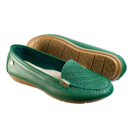 MOCASIN CHATO PAULA II VERDE HOJA