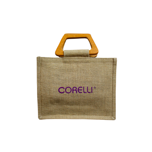 BOLSO YUTE TULIPANES CON ASA DE MADERA