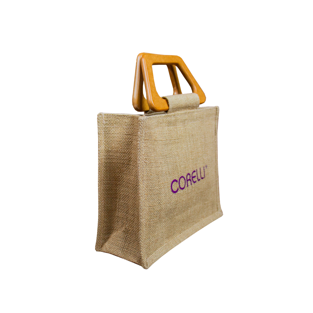 BOLSO YUTE TULIPANES CON ASA DE MADERA