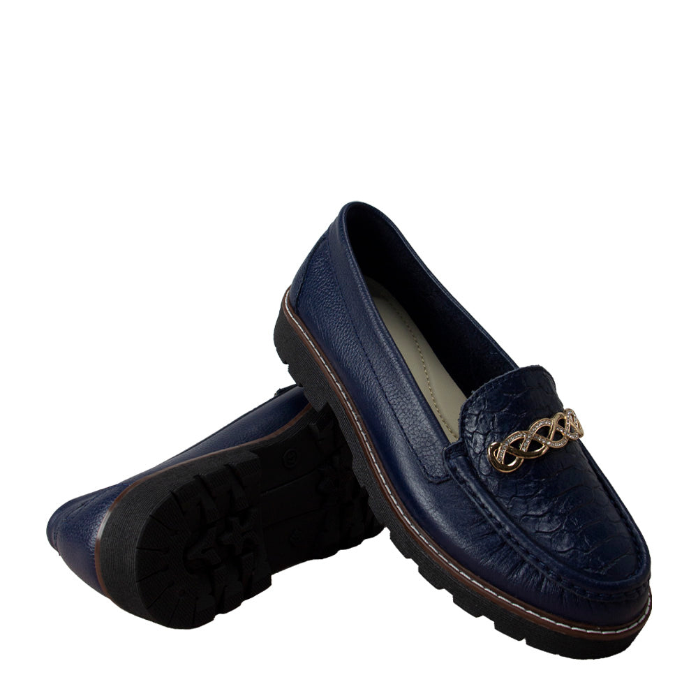 MOCASIN PLATAFORMA CHIARA AZUL