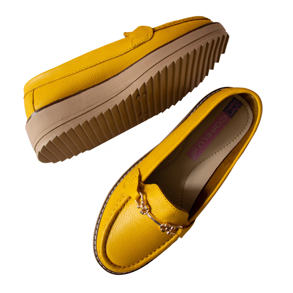 MOCASIN PLATAFORMA VICKY MOSTAZA -PLANTA TOFFEE