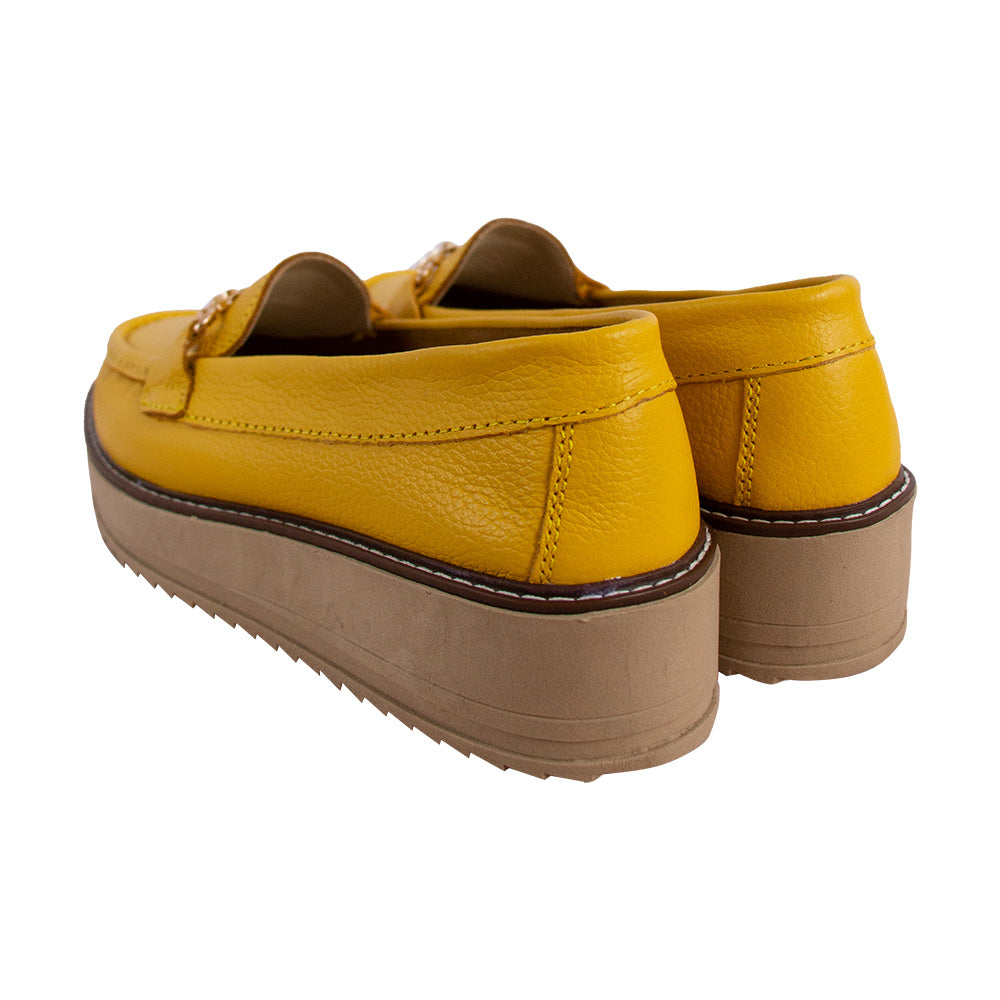 MOCASIN PLATAFORMA VICKY MOSTAZA -PLANTA TOFFEE