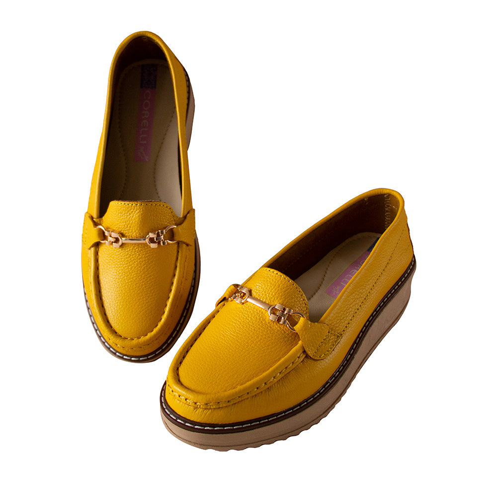 MOCASIN PLATAFORMA VICKY MOSTAZA -PLANTA TOFFEE