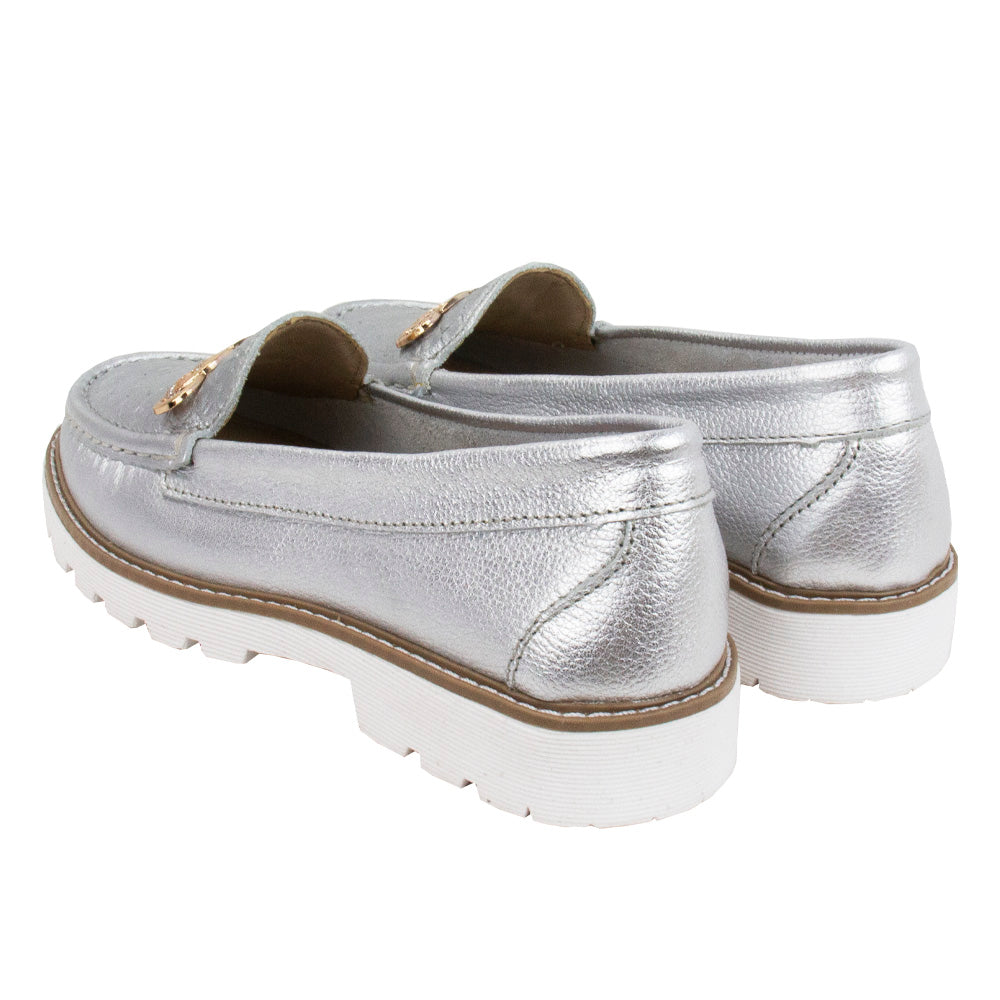 MOCASIN PLATAFORMA CHIARA FOLIA PLATA
