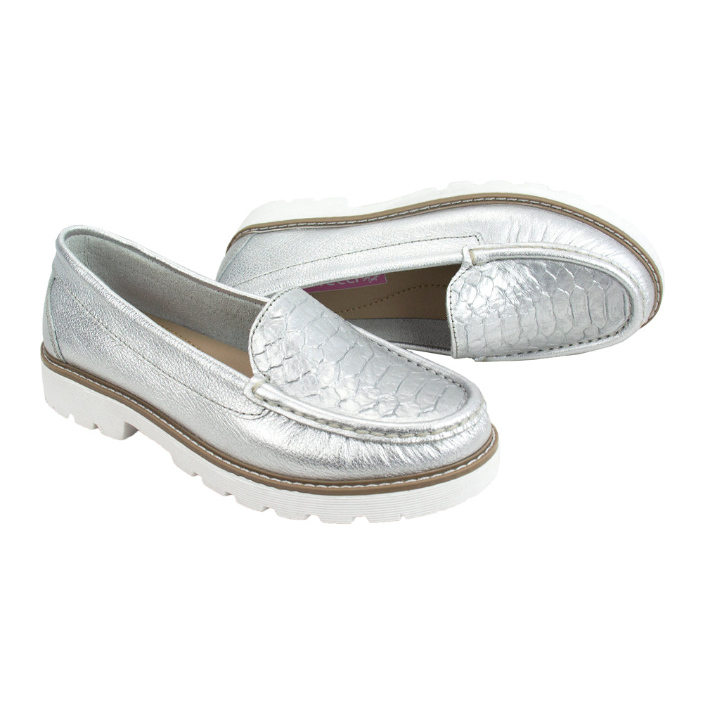 MOCASIN PLATAFORMA ESTER FOLIA PLATA
