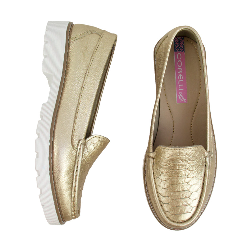 MOCASIN PLATAFORMA ESTER FOLIA PLATINO