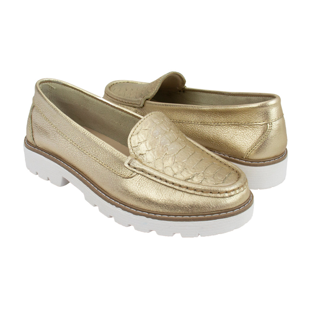MOCASIN PLATAFORMA ESTER FOLIA PLATINO
