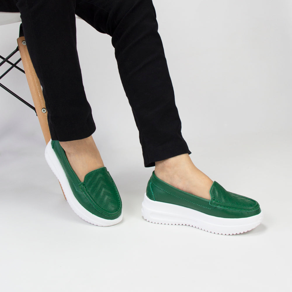 MOCASIN ZAPATILLA KATE VERDE HOJA