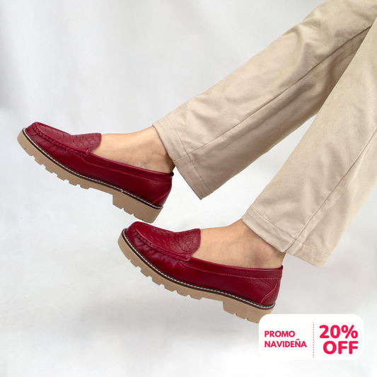 MOCASIN PLATAFORMA ESTER  ROJO