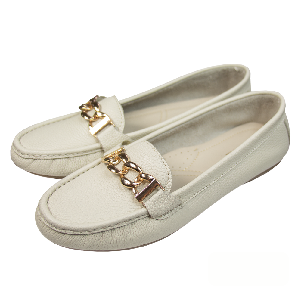 MOCASIN CHATO  CADENA VAINILLA