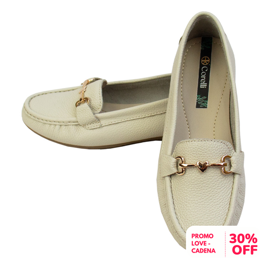 MOCASIN CHATO LOVE  VAINILLA