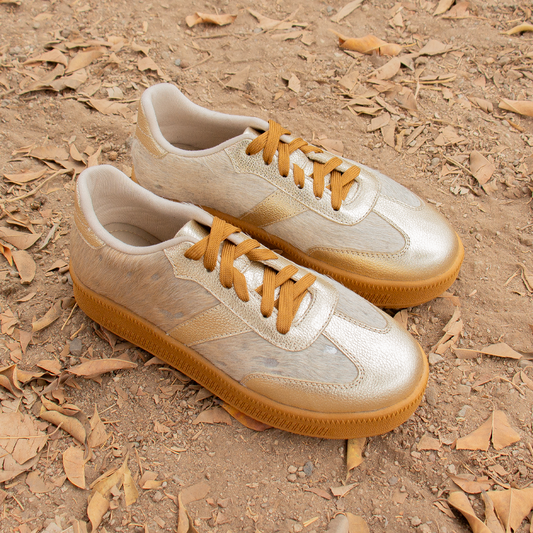 ZAPATILLA SAHARA CUERO PELOS PLATINO