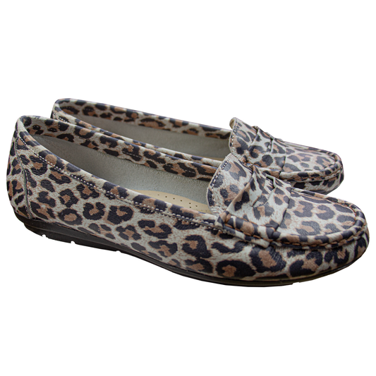 MOCASIN CHATO  PRINTS  ANIMAL PRINT CREMA