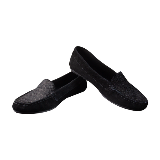 MOCASIN ESTER II GAMUZA NEGRO - VALE ARCO NEGRO