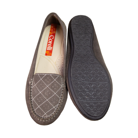 MOCASIN CHATO CLEO GAMUZA GRIS - DJ NEGRO