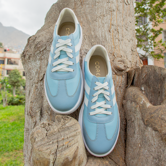 ZAPATILLA SIENA CUERO OCEANO / CIELO