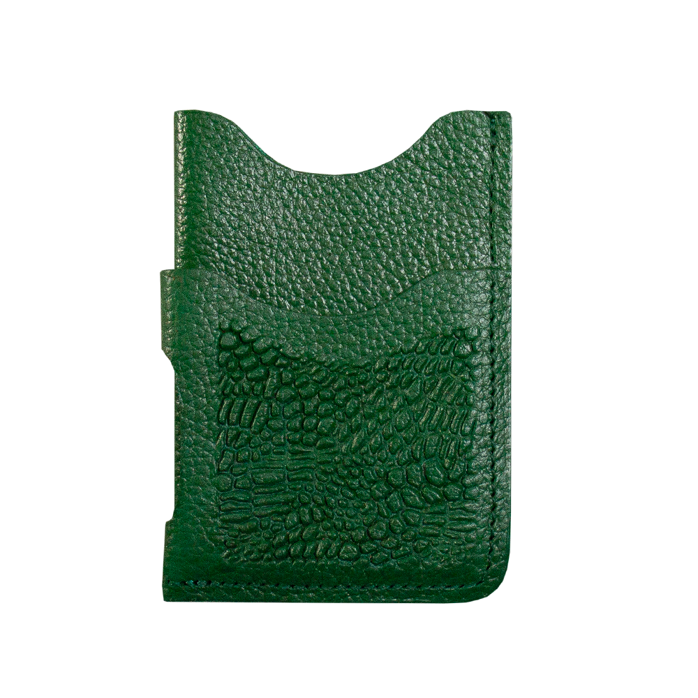 TARJETERO PIEDRA VERDE HOJA