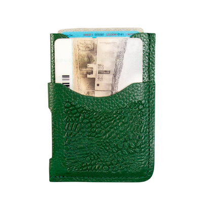 TARJETERO PIEDRA VERDE HOJA