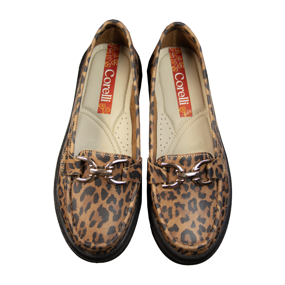 MOCASIN  PLATAFORMA  GIANELLA ANIMAL PRINT NATURAL