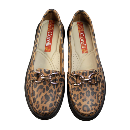 MOCASIN  PLATAFORMA  GIANELLA ANIMAL PRINT NATURAL