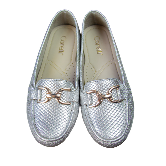 MOCASIN CHATO DOLCE PITÓN PLATA