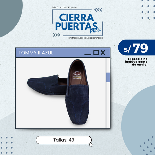 TOMMY II  GAMUZA AZUL