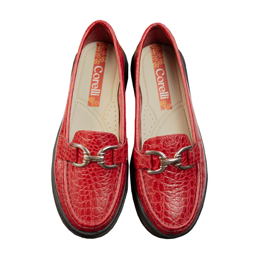 MOCASIN  PLATAFORMA  GIANELA ROJO