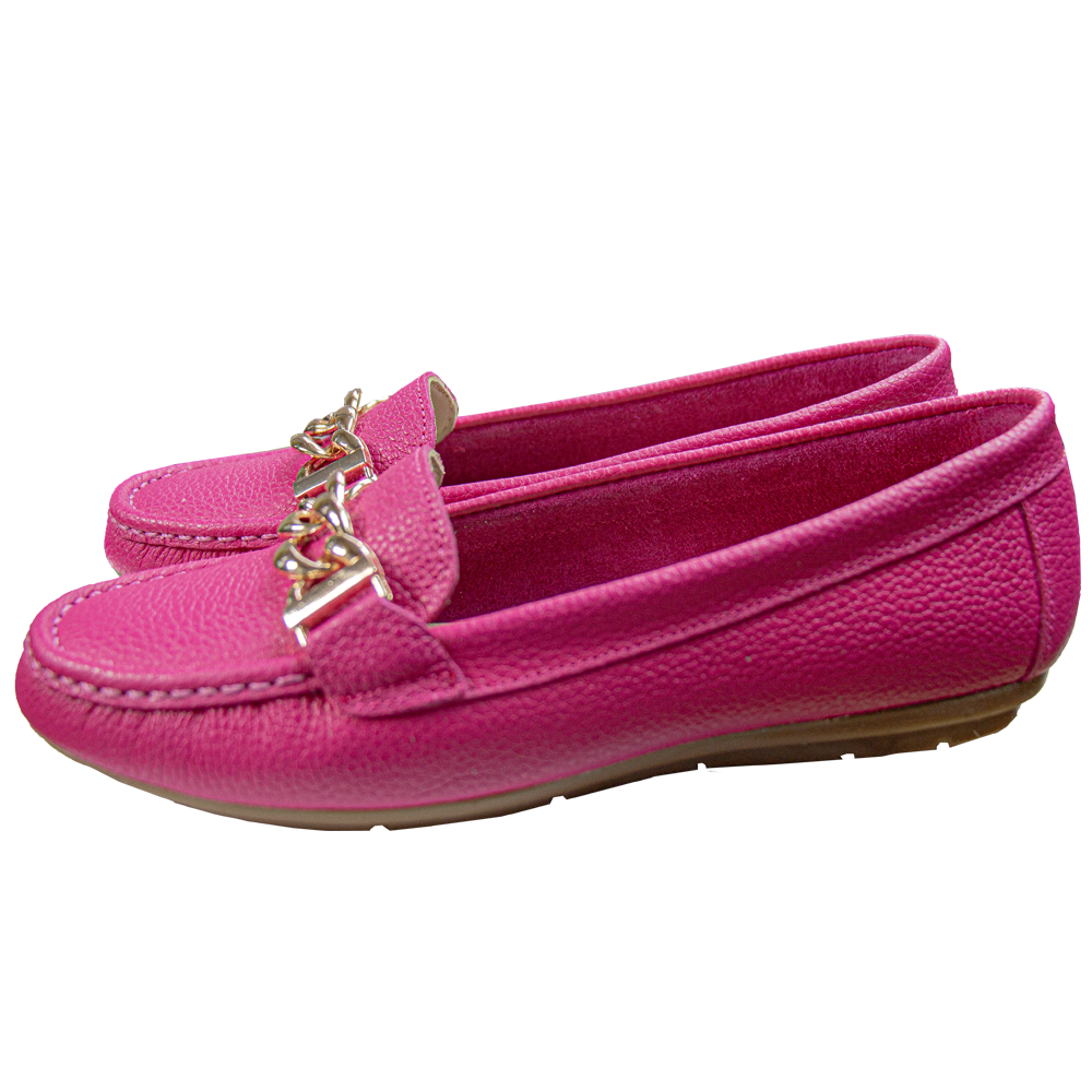 MOCASIN CHATO  CADENA FUCSIA
