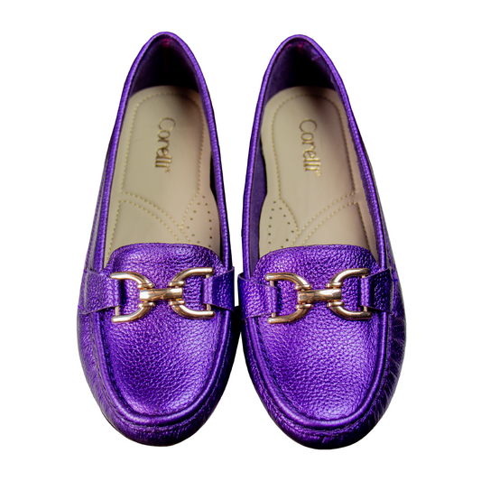 MOCASIN CHATO DOLCE FOLIA MORADO