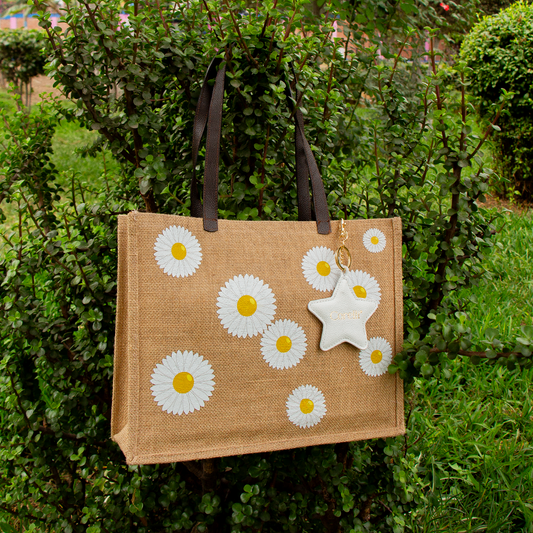 BOLSO YUTE MARGARITA CON ASA DE CUERO
