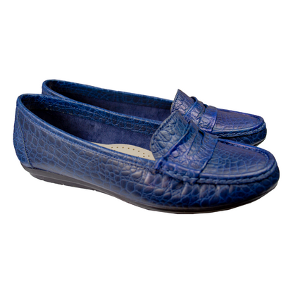 MOCASIN CHATO PRINTS TORTUGA AZUL