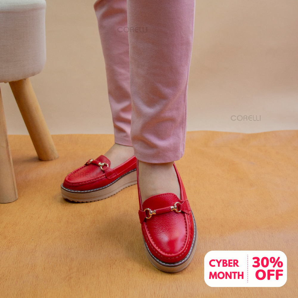 MOCASIN PLATAFORMA  DANIELA  ROJO-TOFE