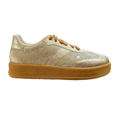 ZAPATILLA SAHARA CUERO PELOS PLATINO