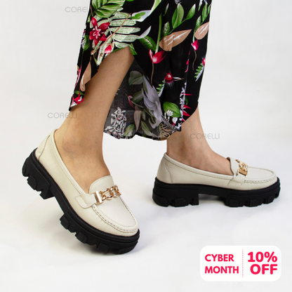 MOCASIN CHUNKY PLATAFORMA  PARIS  VAINILLA