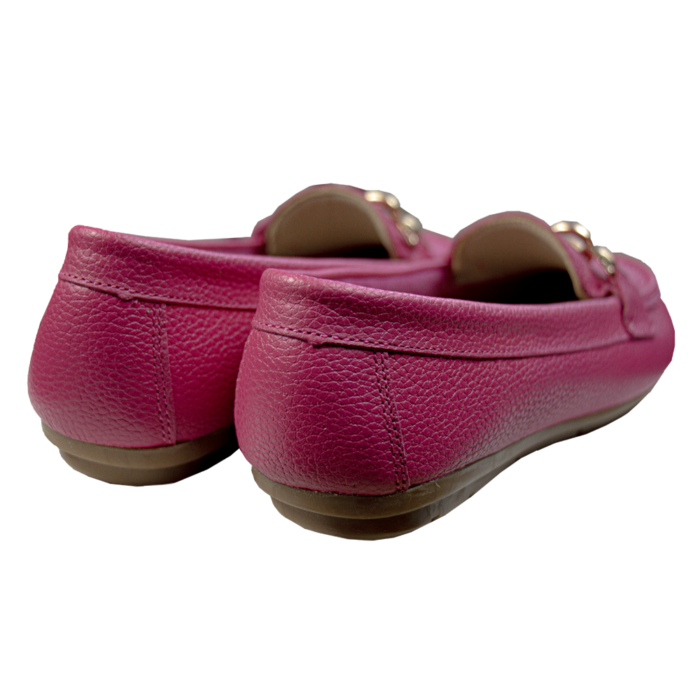 MOCASIN CHATO  CADENA FUCSIA