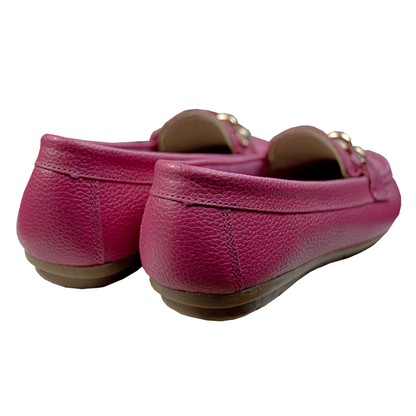 MOCASIN CHATO  CADENA FUCSIA