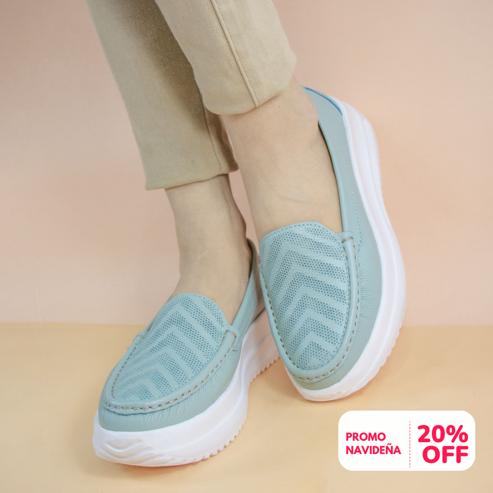 MOCASIN ZAPATILLA KATE VERDE AGUA